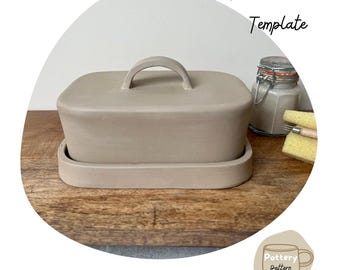 Printable Butter Dish Pottery Template | Slab Built Butter Dish DIY