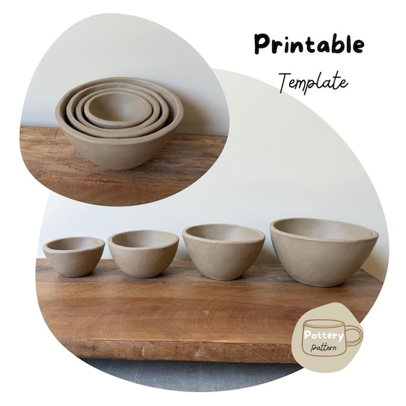 Printable Nesting Bowls Pottery Template | Slab Ceramic Pattern (Digital Download)