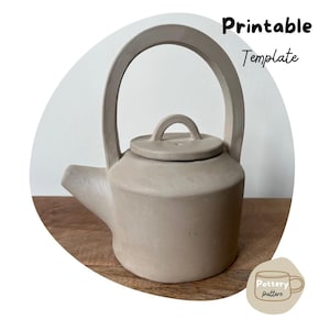 Handmade Teapot Pottery Template - DIY Printable Pottery Pattern | Printable Pottery Teapot Template | Slab Built Teapot Pattern