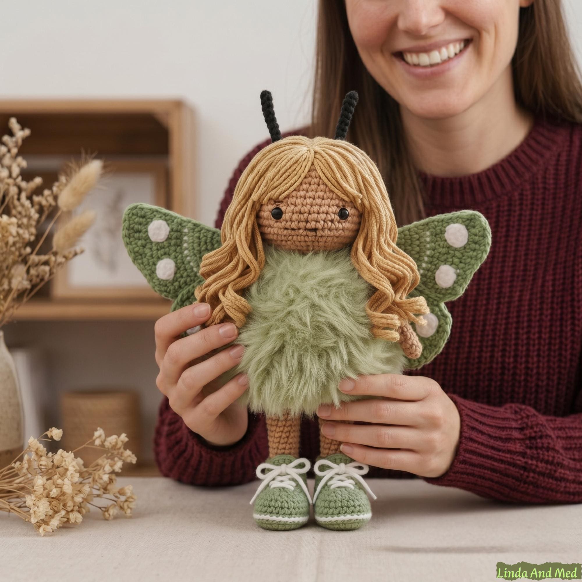 30 Moth Crochet Patterns for Amigurumi, Wearables, and Whimsical Home Decor 12 Moth Crochet Pattern, Mother Doll Amigurumi Insect Toy with Wings