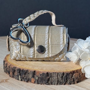 Mini Tasche, Schlüsselanhänger, Taschenanhänger, Geldbeutel, Geschenktäschchen, kleine Tasche, echtes Leder, Ledertasche