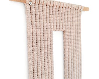 Handmade Minimalist Macrame Wall Hanging: Organic Modern Textile Art