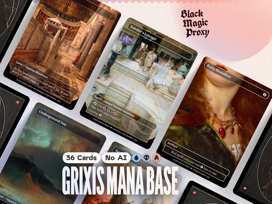 Grixis (UBR) Lands & Artifacts — 36× Classical Art Playtest Proxy Cards ...