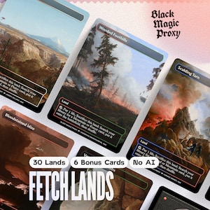 30+ Fetch Lands Proxy Bundle MTG — Classical Art Playtest Cards