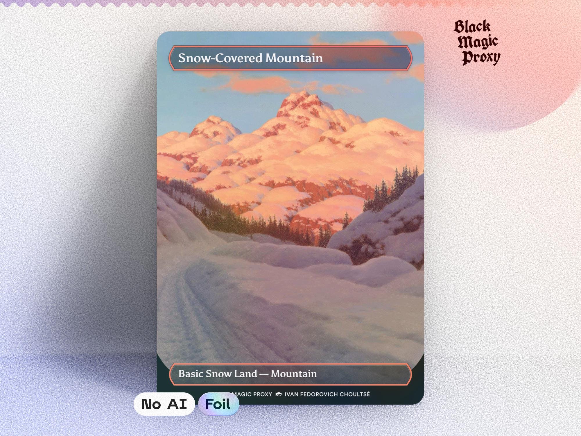 Foil Snow Mountain Proxy MTG — Classical Art Playtest Card - Etsy