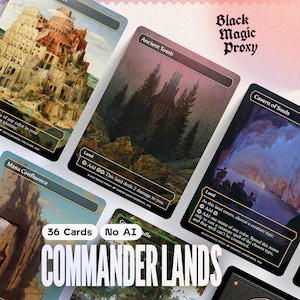 Commander Land Proxy Bundle MTG — 36× Classical Art Playtest Cards