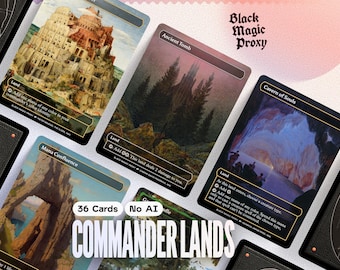 Commander Land Proxy Bundle MTG — 36× Classical Art Playtest Cards