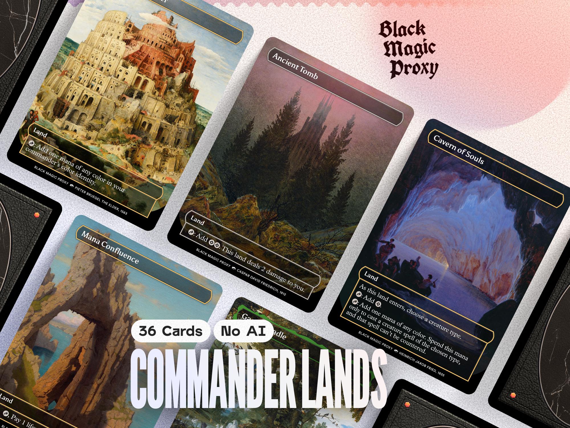 Commander Land Proxy Bundle MTG — 36× Classical Art Playtest Cards - Etsy
