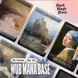 White/Blue/Black 3-Color Mana Base Proxies MTG — 36× Klassisches Spiel