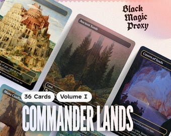36× Commander Lands (Vol I) — Custom Art Playtest Cards for Commander EDH