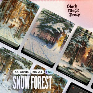 Foil Snow Forest Proxies MTG — 36× Classical Art Playtest Cards