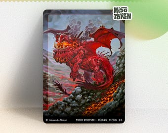 5/5 Segnalino Drago per MTG Magic — Illustrazione di Alessandro Grioni