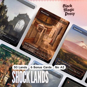 30+ Shock Lands Proxy Bundle MTG — Classical Art Playtest Cards