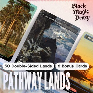 Plus de 30 lots Pathway Lands — Cartes de jeu artistiques personnalisées