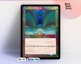 Carta proxy foil Crucible of Worlds MTG — Carta di prova con illustrazione classica