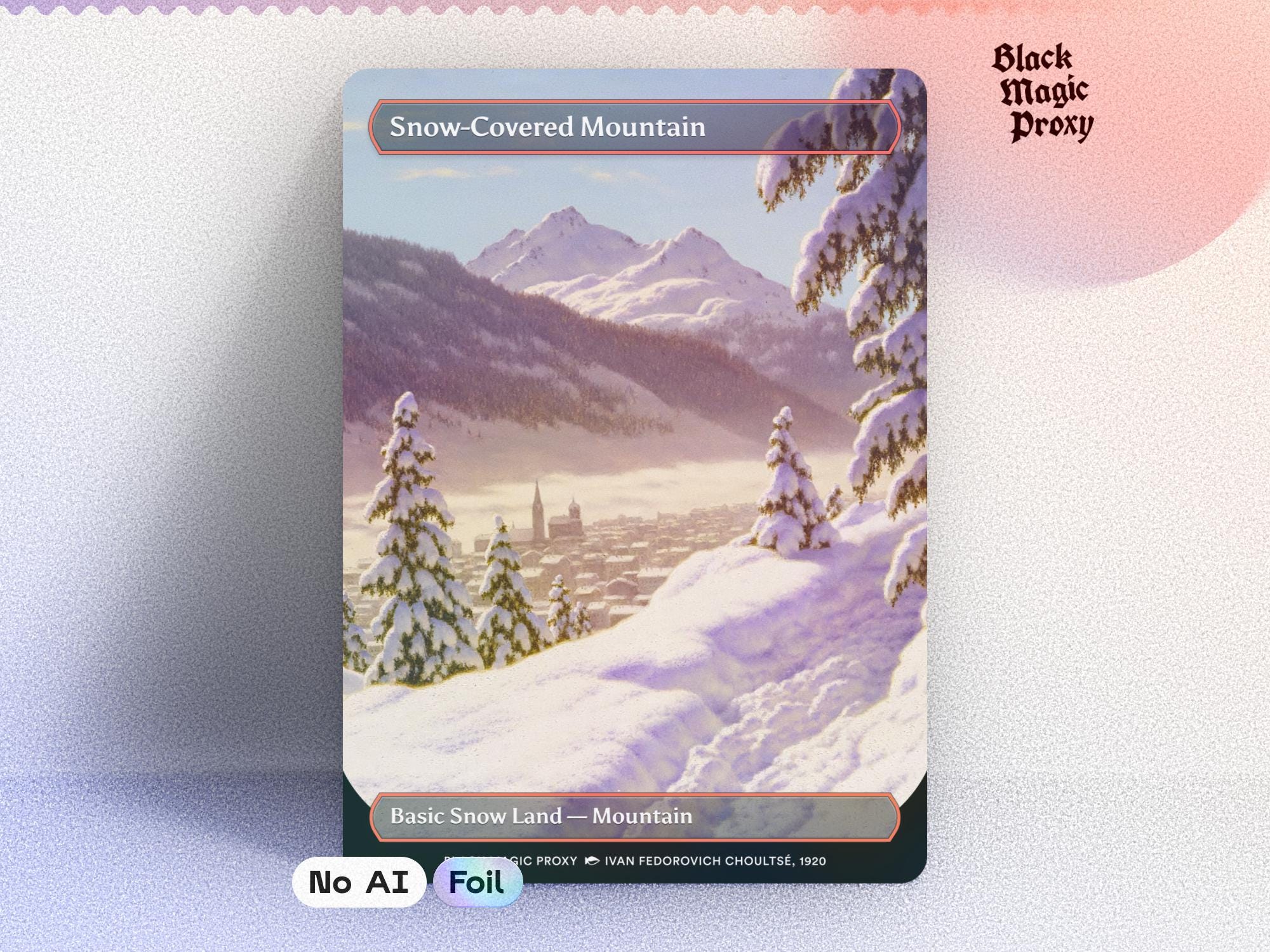 Foil Snow Mountain Proxy MTG — Classical Art Playtest Card - Etsy