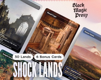 30+ Shock Lands Bundle — Custom Art Playtest Cards for Commander EDH