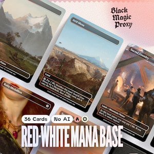 Red/White 2-Color Mana Base Proxies MTG — 36× Classical Art Playtest Cards