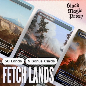 Plus de 30 lots Fetch Lands : cartes de jeu artistiques personnalisées