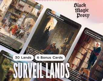 30+ Surveil Lands Bundle — Custom Art Playtest Cards for Commander EDH