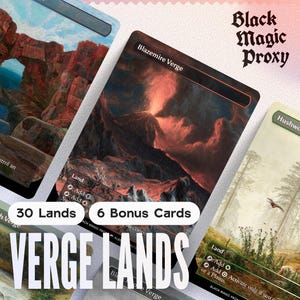 Paquete de más de 30 Tierras Verge: Cartas de prueba con arte personalizado para Commander EDH