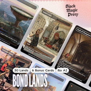 Paquete de Proxy de más de 30 Tierras de Enlace de MTG — Cartas de prueba de arte clásico