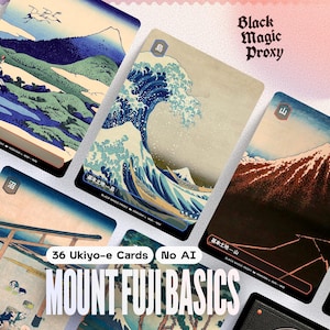 Mount Fuji Basic Land Proxies MTG — 36× Ukiyo-e Spieltest Karten