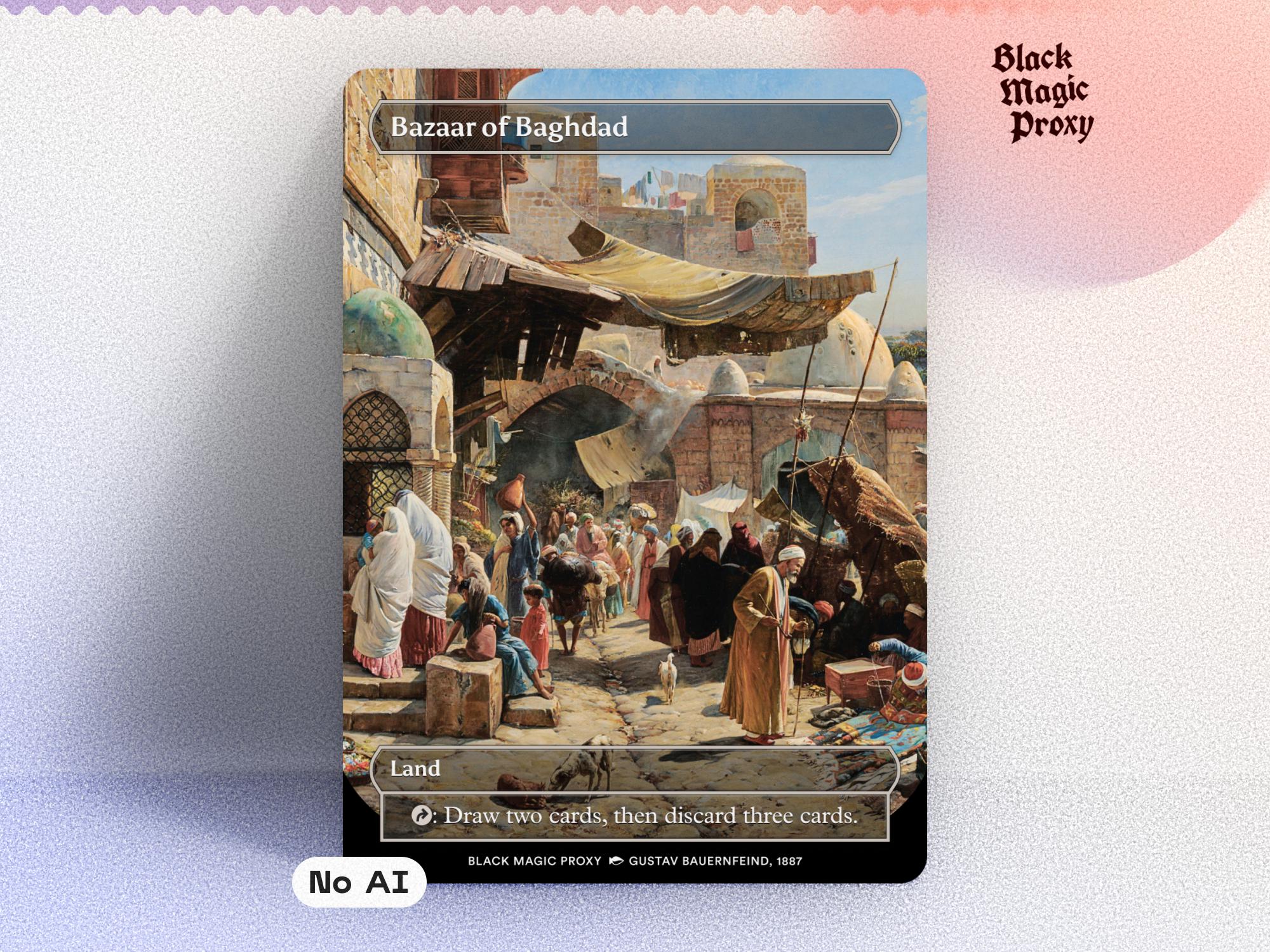 Bazaar of Baghdad Proxy MTG — Classical Art Playtest Card - Etsy