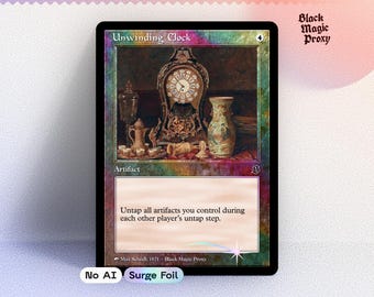 Carta proxy Foil Unwinding Clock MTG — Carta di prova di arte classica