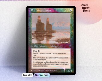 Carta proxy foil di Roaming Throne MTG — Carta di prova con illustrazione classica