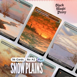 Foil Snow Plains Proxies MTG — 36× Classical Art Playtest Cards