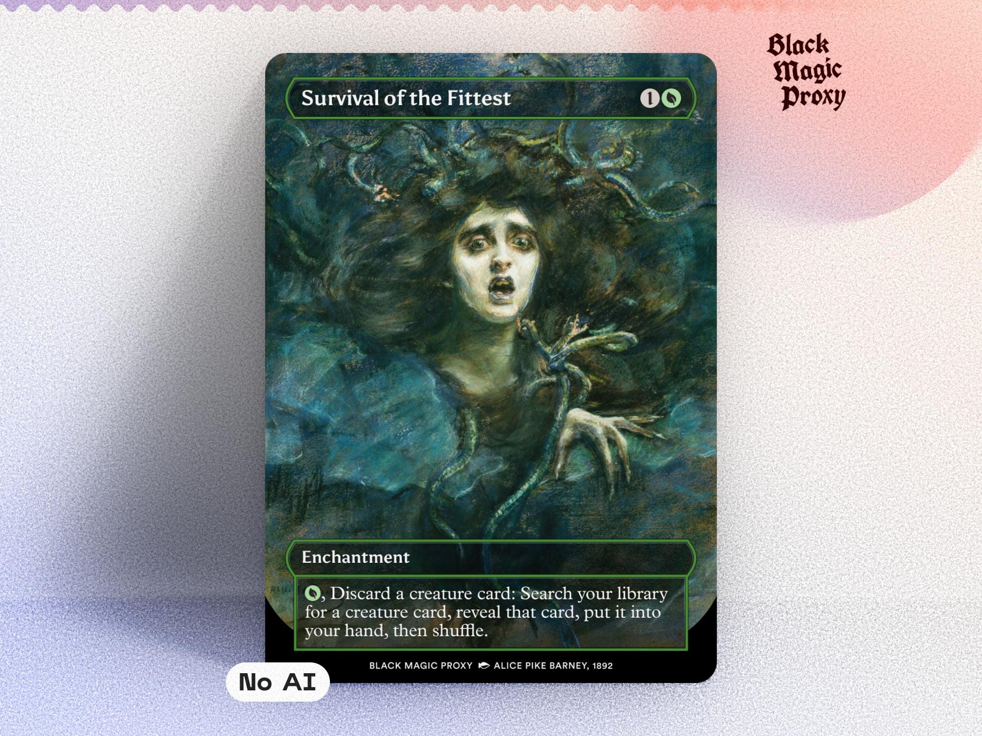 Survival of the Fittest Proxy MTG  Classical Art Playtest Card - Etsy