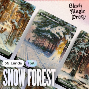 36× Foil Snow Forest Bundle — Verschneiter Wald — Custom Art Playtest Karten für Captain EDH