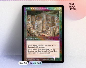 Carta proxy foil dell'Archivio di Alhammarret MTG — Carta di prova di arte classica