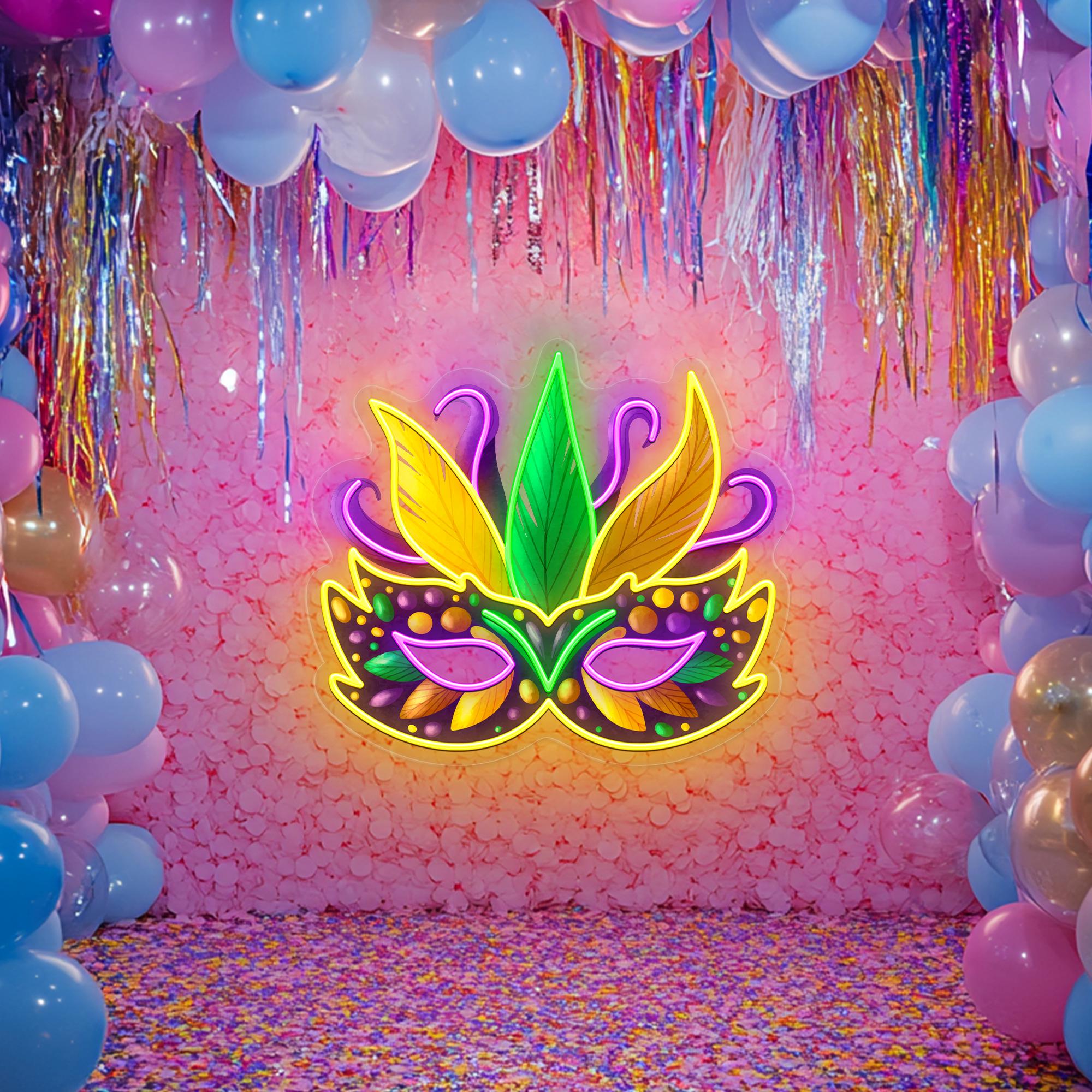 Masquerade Mask Neon Sign: Carnival Mardi Gras LED Wall Art - Etsy