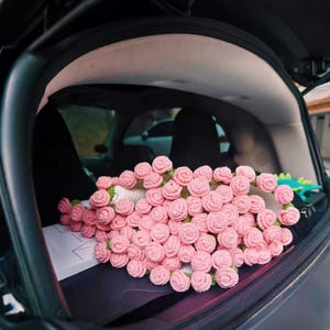 Crochet Rose Bouquet Blanket: Handmade Cotton Throw, Wedding Proposal Gift