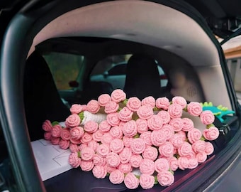 Crochet Rose Bouquet Blanket: Handmade Cotton Throw, Wedding Proposal Gift for Valentines, Mom and Best Friend Gifts