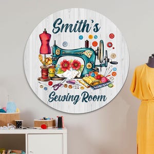 Personalized Sewing Wood Sign,Custom Quilting Sign For Sewing Room Decor,Fashion Designer Gift,Gift for Grandma Mother,Sewing Machine Sign