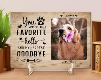 Marco de fotos conmemorativo personalizado para mascotas: regalo personalizado para la pérdida de un perro o un gato