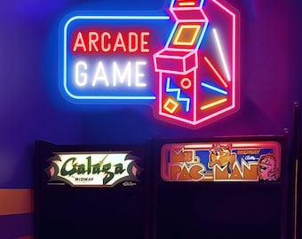 Retro Arcade Game LED Neon Sign: Game Room Decor