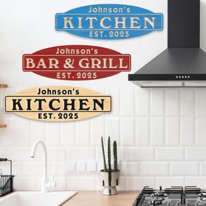 Personalized Wood Kitchen Sign: Custom Carved Name, Waterproof