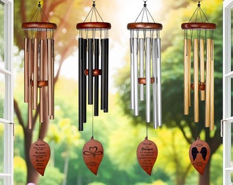 Personalisiertes Gedenkwindspiel: Graviertes Blatt, Beileid Geschenk, In liebevoller Erinnerung