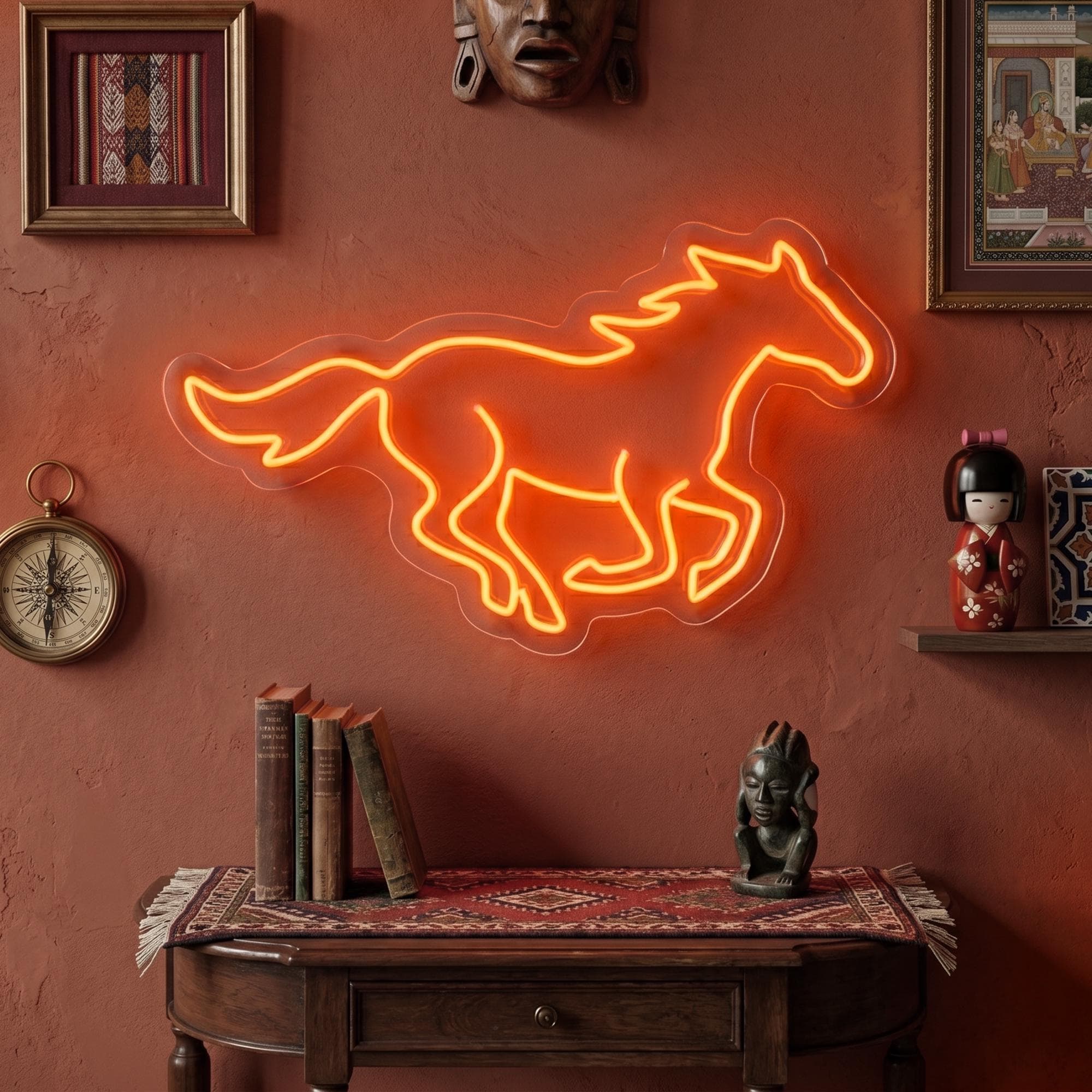 高級額縁付　「ランプと馬」 Horse Racing Lamp - Etsy