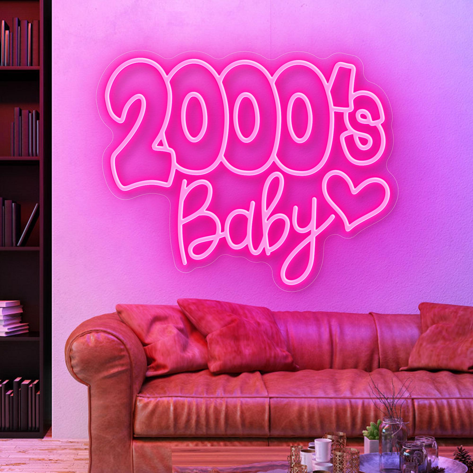 Y2K Neon Sign: Retro 2000s Millennium Theme Light Sign for 80s 90s