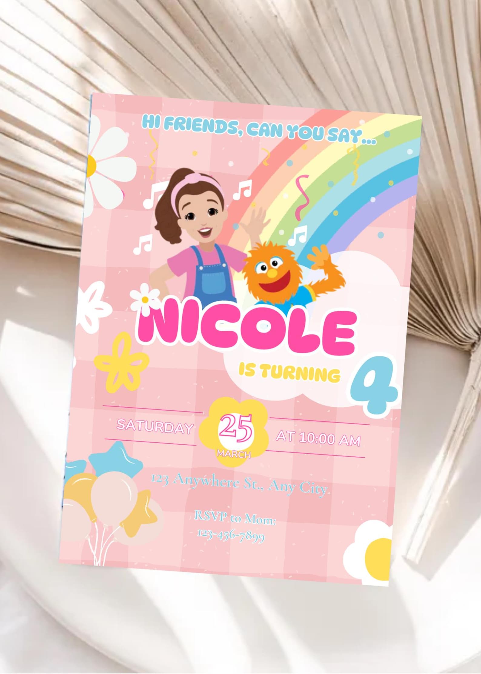 Ms. Rachel Invitation Canva, Ms. Rachel Invitation, Birthday Invitation ...