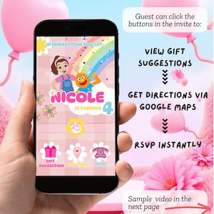Ms. Rachel Invitation Evite, Ms. Rachel Invitation, Birthday Invitation, Digital Invitation, Evite Invitation, Ms. customisable