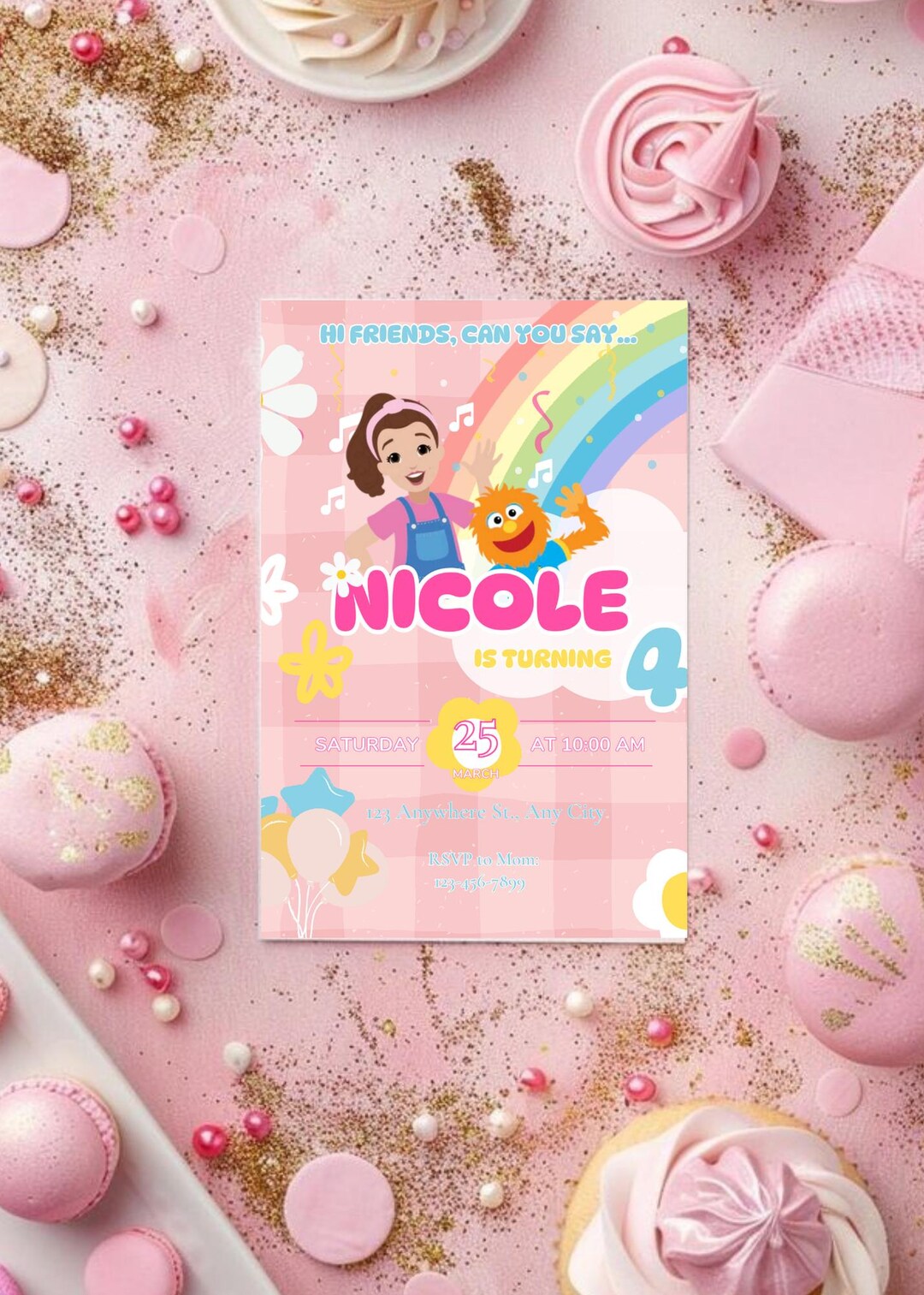 Ms. Rachel Invitation Canva, Ms. Rachel Invitation, Birthday Invitation ...