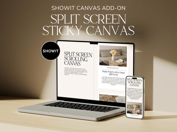 Showit Split Screen Canvas: Neutral Website Template