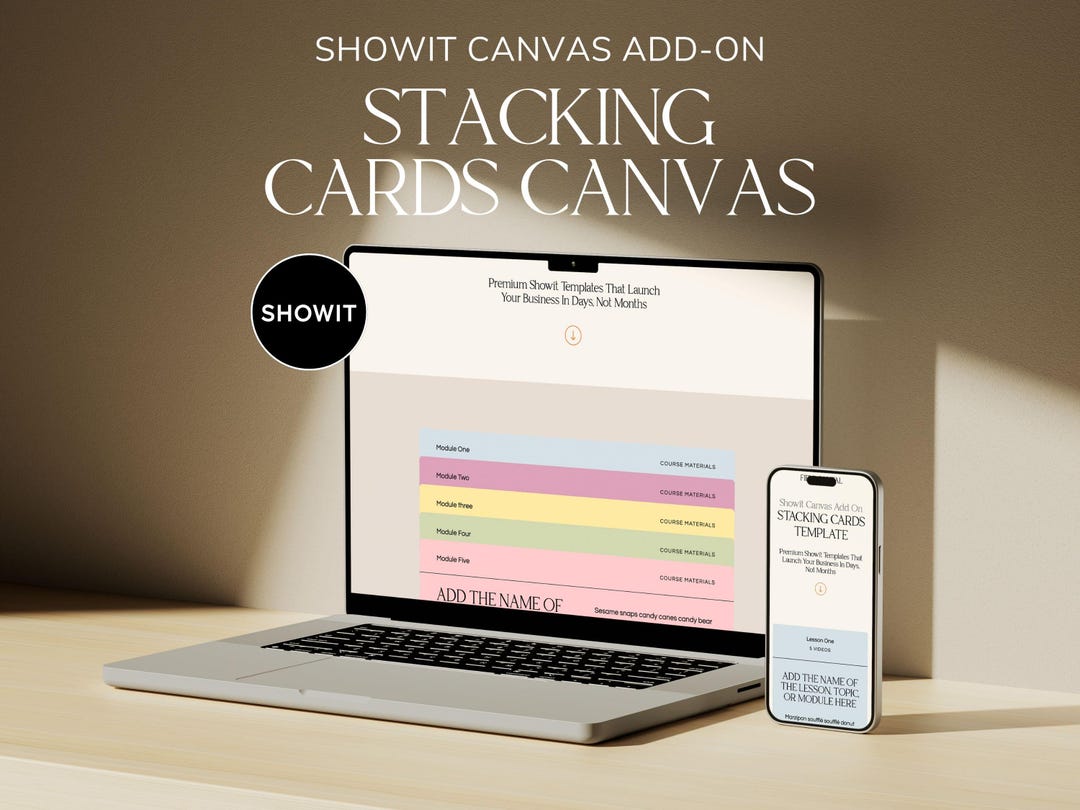 Showit Stacking Cards Canvas Add-on: Neutral Website Template - Etsy