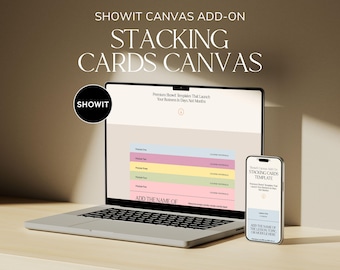 Showit Stacking Cards Canvas Add-On: Neutral Website Template